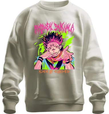 Produktbild von Jujutsu Kaisen Ryomen Sukuna King of Curses Anime Ästhetik Fan Uni Sweatshirt Pullover, Natur, XL