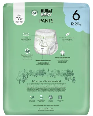 Produktbild von Moomin Baby – Umweltfreundliche Windelhosen – Monatspackung mit 180 Stück – Größe 6 (12–20 kg)