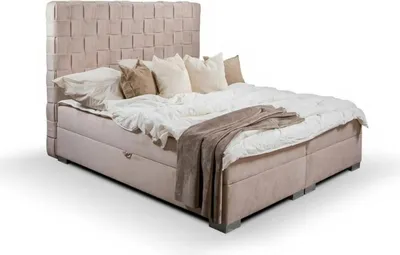 Produktbild von Doppelbett Bett Schlafzimmer 180сm Matratze Beige moderner Stil Chesterfield