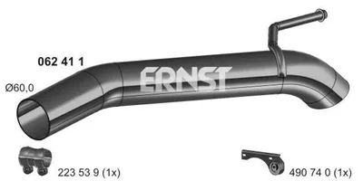 Produktbild von ERNST Abgasrohr Auspuffrohr für OPEL Astra J Sports Tourer (P10) Hinten 062411