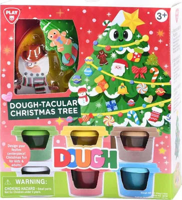Produktbild von Playgo Weihnachtsbaum-Knetmasse – 6 Töpfchen