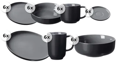 Produktbild von Kaffee- und Tafelservice 42 tlg. Jasper schwarz