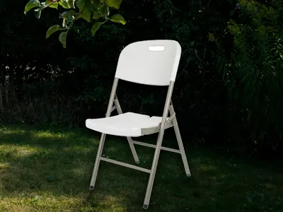 Produktbild von Perel FP164N, Abendessen, Fest, Harter Sitz, Harte Rückenlehne, Polyethylen, Stahl, Edelstahl, Weiß