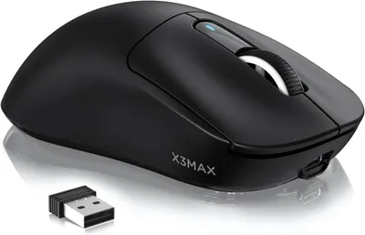 Produktbild von Gaming-Maus Superlight, 42000DPI, 49g Ultraleicht Mouse, Optical Schalter, 2.4G/BT/Kabelgebunden, Bis zu 200 Std. Akku