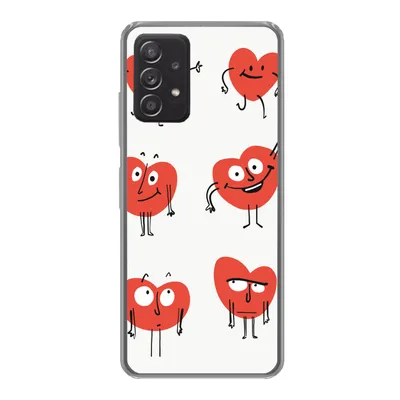 Produktbild von MuchoWow® Handyhülle Schutzhülle Hülle für Samsung galaxy a73 Eine Illustration von neun Herzen mit Emotionen Silikon Softcase Handy Hülle - Handyhülle