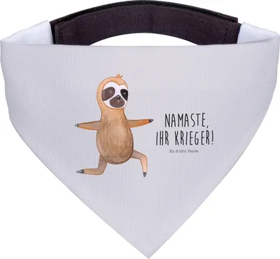 Produktbild von Mr. & Mrs. Panda Tuch Faultier Yoga - Grau Pastell - Geschenk, Halstuch Für Hunde, Meditation, Namaste, Hund, Hundehalstuch, Hunde-Halstuch