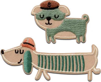 Obrázok produktu pre Mono Quick Dogs Maritime 2 ks záplaty pre zvieratá, nažehľovacie záplaty, nášivky, záplaty, na zažehlenie, veľkosť: 4 x 9,4 cm