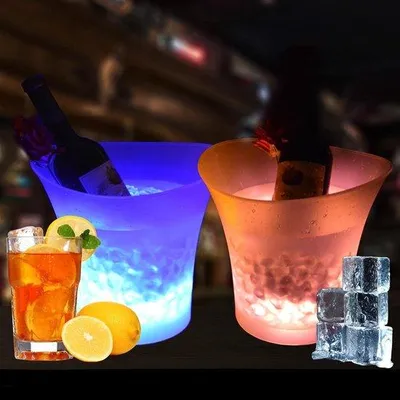 Image de Seau à glace LED de 5 litres pour champagne, idéal pour les fêtes