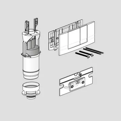 Produktbild von Sanit Friatec WC-Modernisierungsset mit Betätigungsplatte F102, weiß