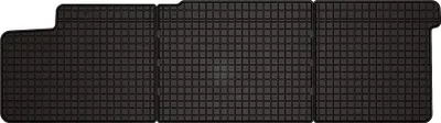 Produktbild von Gummifußmatten passend für Volkswagen Transporter T6 (Lieferwagen 2. Reihe, Doppelkabine, Bj. 2015-2019) –  schwarz, passgenau, mit Befestigungen set 3 Stk. - Gummi-Automatten