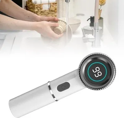 Obrázek produktu pro Elektrický rotační čisticí kartáč, dobíjecí, do kuchyně a koupelny, malý, ruční, bílý