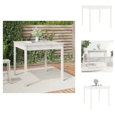 Produktbild von vidaXL Gartentisch Weiß 82,5x82,5x76 cm Massivholz Kiefer -  Gartentische
