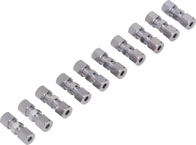 Obrázek produktu pro 10 konektorů brzdového potrubí, pochromované měděné šroubení pro trubky o průměru 4,75 mm
