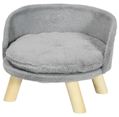 Productafbeelding van Pawhut PawHut hondenbed - Verhoogd huisdierenbed met kussen - Ø40,5 cm - Max. 5 kg - Grijs