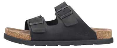 Produktbild von Rieker Herren Pantolette Leder Zweiriemer in Extraweite H 21190, Größe:46 EU, Farbe:Schwarz