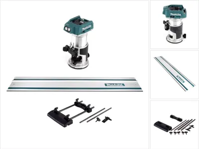 Immagine prodotto di Pantografo multifunzione a batteria Makita DRT 50 Z 18V Brushless Solo + adattatore guida + guida 1000mm - senza batteria, senza caricabatterie