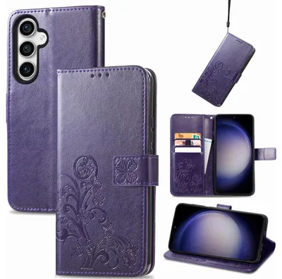 Produktbild von Mobigear Clover Schutzhülle für Samsung Galaxy S23 FE – Klapphülle mit Geldbörsenfunktion – Lila