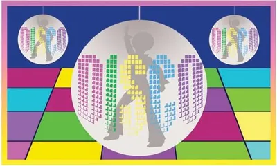 Image de Bannière disco Décoration de fête colorée - Taille unique