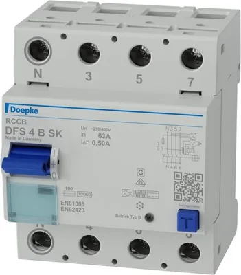 Immagine prodotto di DOEPKE DOEP Interruttore automatico in miniatura DFS4-063-4/0,50-BSK Sensibile a tutte le correnti tipo B SK 230/400V