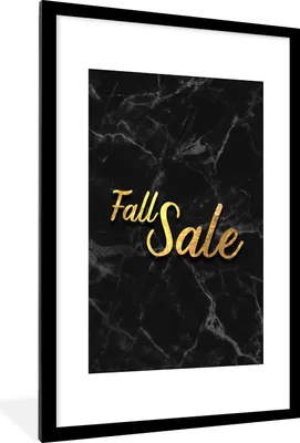 Produktbild von MuchoWow® Gerahmtes Poster Verkauf - Herbst - Gold - Marmor 60x90 cm - Poster mit Schwarzem Bilderrahmen Wandposter Rahmen Foto Bilder - Dekoration - Wandposter Wohnzimmer - Hochwertig
