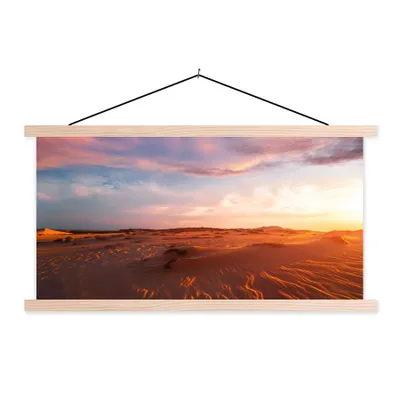 Produktbild von MuchoWow® Textilposter Sand - Landschaft - Himmel - Wüste 120x60 cm mit holzfarbenen Rahmen - Klemmleiste