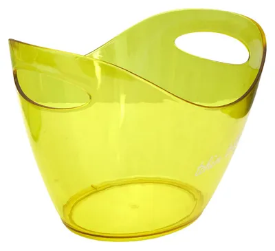 Produktbild von Weinflaschenkuhler/weinkuhler Eimer - transparent gelb - Kunststoff - 34 x 25 x 26 cm - Eiskubel