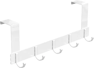 Imagen del producto de Gancho para puerta con 5 ganchos, ideal para puertas de baño, dormitorio o cocina (¿blanco?)