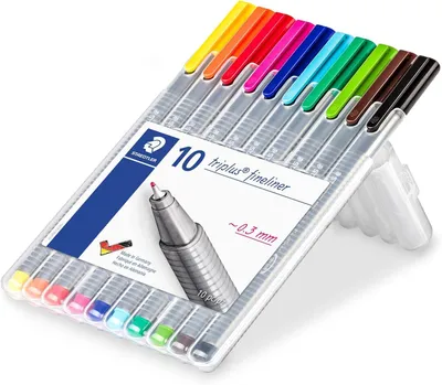 Productafbeelding van STAEDTLER triplus fineliner 334 – 10 kleuren, 0,3 mm, driehoekig