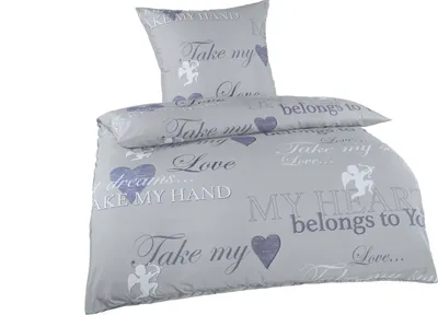 Produktbild von Optidream Mikrofaser Bettwäsche 135 x 200 cm Bettbezug Kopfkissenbezug 80 x 80 cm Amor grau