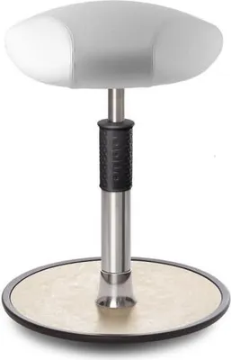 Produktbild von Sitz- Stehhocker Free Regular Triangel skai Kunstleder Weiß Chrom /cremeweiß.
