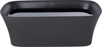 Zdjęcie produktu dla BELIANI Wanna wolnostojąca czarna akrylowa 160 x 75 cm owalna gładkie wykończenie nowoczesna do łazienki