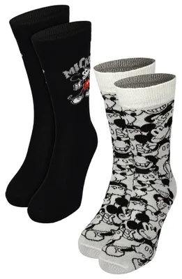 Produktbild von Disney Mickey Mouse Socken für Herren - Sneaker Männer Strümpfe Grau/Schwarz (2er Pack) 39-42