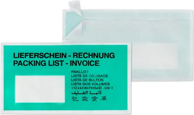 Produktbild von 1.000 Lieferscheintaschen grün umweltfreundlich DIN Lang aus Papier