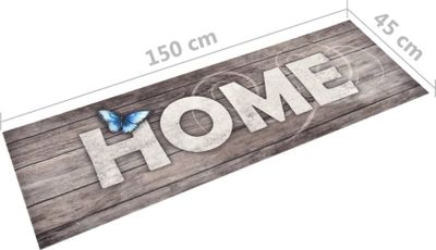 vidaXL Küchenbodenmatte Waschbar Home 45x150 cm