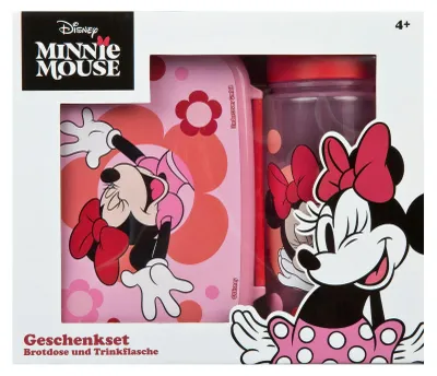 Produktbild von Undercover Brotdose und Trinkflasche Set Minnie Mouse rosa Kunststoff