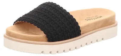 Produktbild von Mustang Damen-Pantolette Schwarz-Weiß, Farbe:schwarz, EU Größe:44