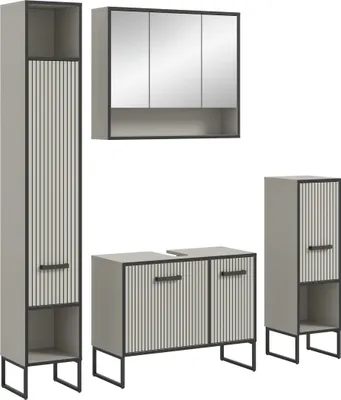 Produktbild von Badezimmer-Set >Bagno< (4-teilig) in kaschmir Nachbildung - 170x192x36cm (BxHxT)