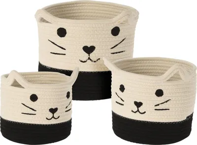 Produktbild von Baumwollkörbe Katze, 3 Set von 3