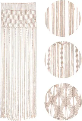 Produktbild von Handgewebtes Macramé-Vorhang, Boho-Stil, 74x203cm, Hintergrunddeko