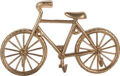 Zdjęcie produktu dla Clayre & Eef Wieszak ścienny 3 haczyki rower 19x4x12 cm Metal w kolorze złotym