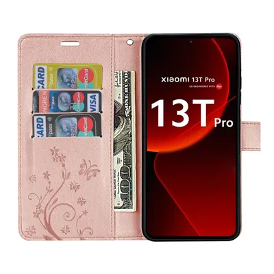 Produktbild von Hülle Xiaomi 13T / 13T Pro, Handy Tasche Handyhülle Wallet Case Flip Cover Etui Rosegold
