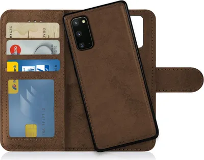 Produktbild von Flip Case für Samsung Galaxy S20 abnehmbare Magnet Hülle aus Kunstleder in Braun
