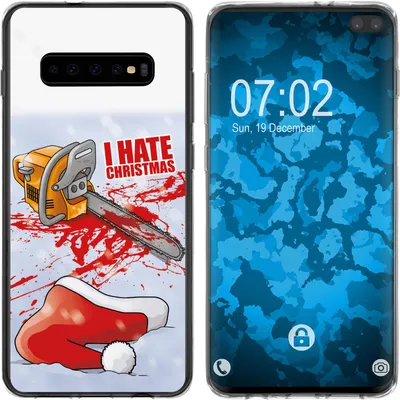 Produktbild von PhoneNatic Case kompatibel mit Samsung Galaxy S10 Plus Silikon-Hülle X Mas Weihnachten Hate X-Mas M8