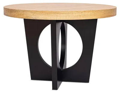 Image de MENZZO Table ronde extensible Kalipso Chêne Clair et Noir