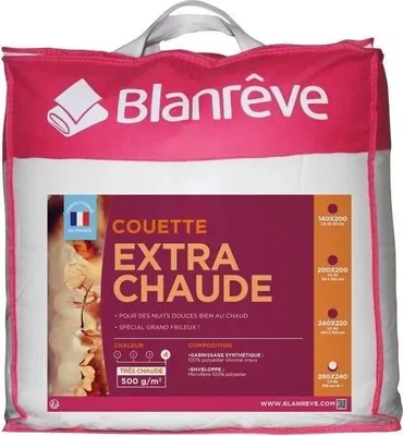 Zdjęcie produktu dla Kołdra Bardzo Ciepła Mikrofibra 240 x 260 cm, Wypełnienie 500g/m², Włókno Kanalikowe Silikonowane, Biała