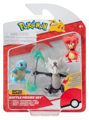 Productafbeelding van PKW3600 Battle Figure Set: Officiële figuurset met Magby, Schiggy en Alola-knogga