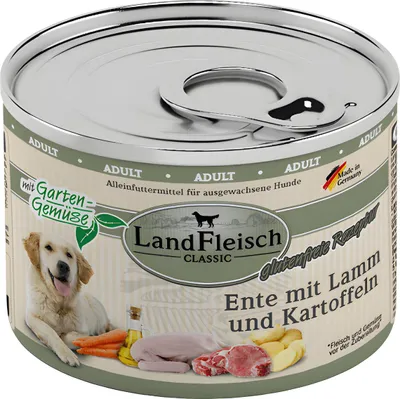 Produktbild von LandFleisch Classic Ente mit Lamm und Kartoffeln 195 g - 6 Stück
