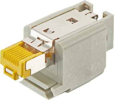 Immagine prodotto di HARTING Han-Brid RJ45 C Cat 6 inserto maschio (M) connettore a taglio (contatti IDC), 10 poli 2/8 24 V, 10 A - 1 pezzo