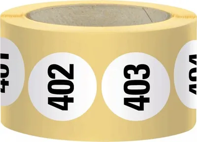 Produktbild von Dreifke® Aufkleber I Markierungspunkt, numeriert 001-500, weiß, Haftpapier, a...