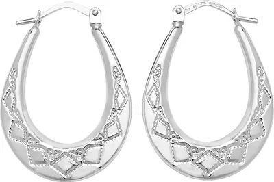 Image de Boucles d'Oreilles Créoles Femme Argent fin 925 - 27mm*20mm; TRS24896